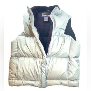 Glacier’s Edge | Puffer Vest Light Blue Zipper Winter Warm Size Large